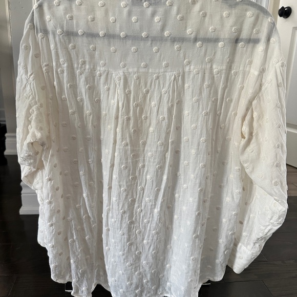 Zara cotton embroidered dots blouse top sz SM - Picture 5 of 5